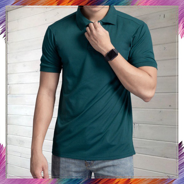 Áo Polo Nam Cổ Bẻ, Cộc Tay Chất Xịn Màu RÊU - Áo Thun Có Cổ Cá Sấu [BONNIE]