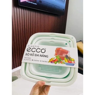 set rổ chậu vuông 6 món ecco