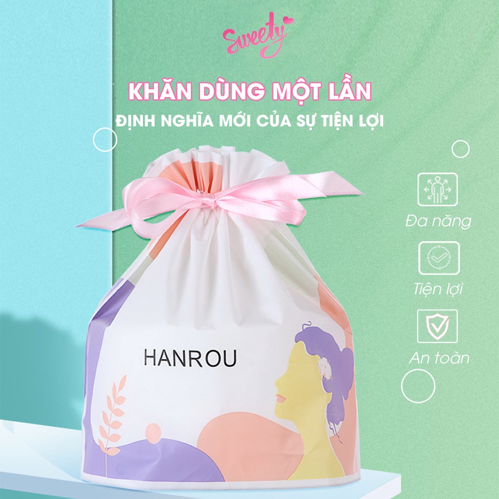 Khăn mặt khô Sweety dùng 1 lần lau khô, lau ướt - Giấy lau mặt dùng một lần