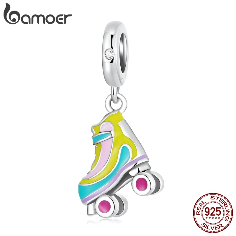 Charm BAMOER SCC2213 bạc 925 phụ kiện mặt trang sức hình giày patin