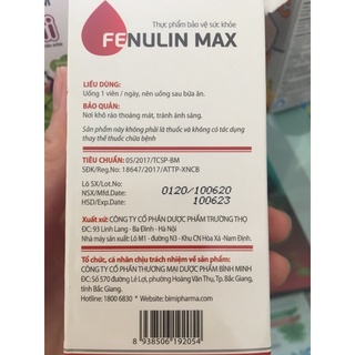 FENULIN MAX( Lọ 60 viên)