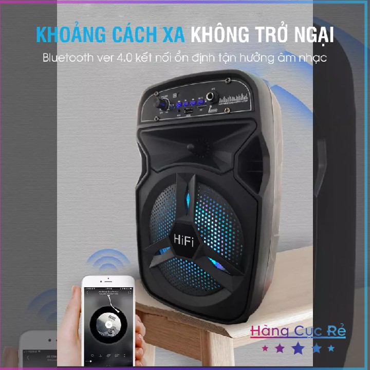 Loa karaoke bluetooth di động vali kéo BT-06 ✅Freeship✅ Bảo hành 1 đổi 1-Tặng micro có dây cực hay-Shop Hàng Cực Rẻ
