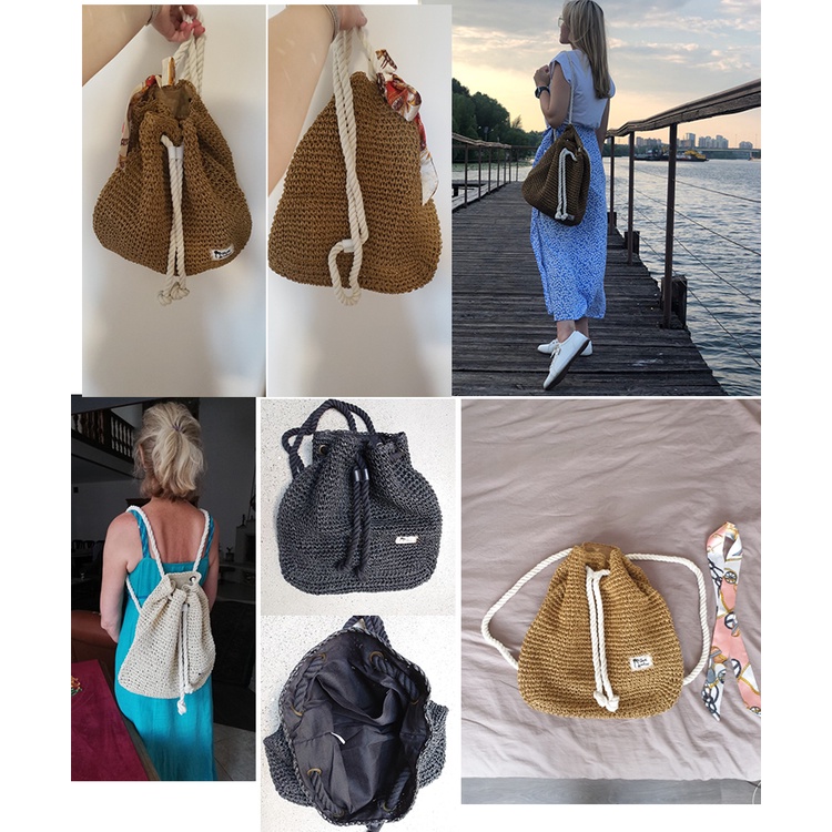 Ba Lô Đan Rơm Thời Trang Mùa Hè Cho Nữ