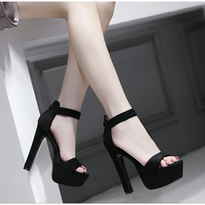 Giày cao gót nhung 14 phân