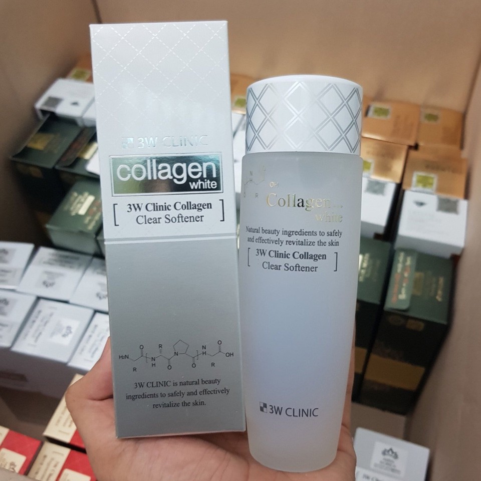 Combo nước hoa hồng và kem dưỡng trắng da 3W Clinic Hàn Quốc