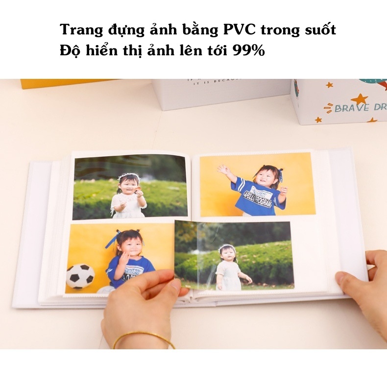 Album đựng ảnh 8x10 để 200 ảnh bìa giấy cứng mẫu bìa siêu đẹp để ảnh cho con, ảnh kỉ niệm Kho album ảnh Anvy