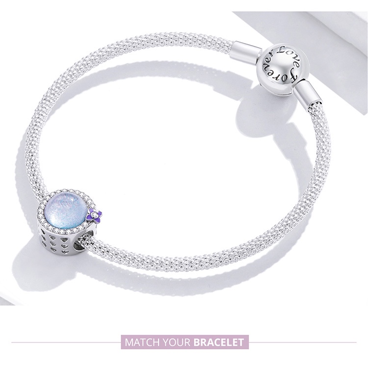 Hạt phụ kiện Bamoer SCC2085  bạc 925 dùng để làm vòng đeo tay DIY quà tặng thời trang