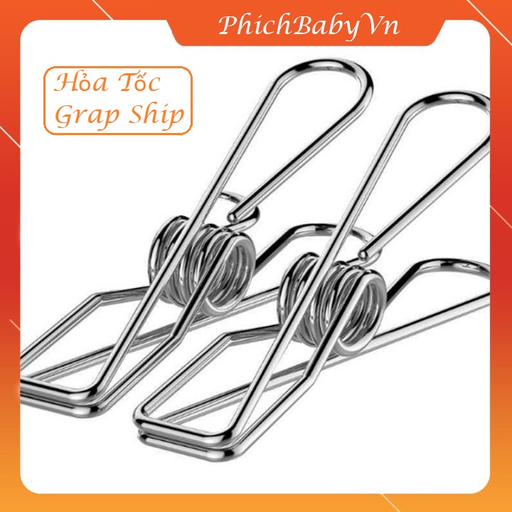 Kẹp Inox 304 Phơi Đồ, Kẹp Treo Đồ Đa Năng Cỡ Nhỏ 5cm không rỉ set không gãy