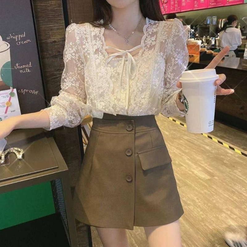 Áo ren tay dài dáng rộng thời trang cho nữ | BigBuy360 - bigbuy360.vn