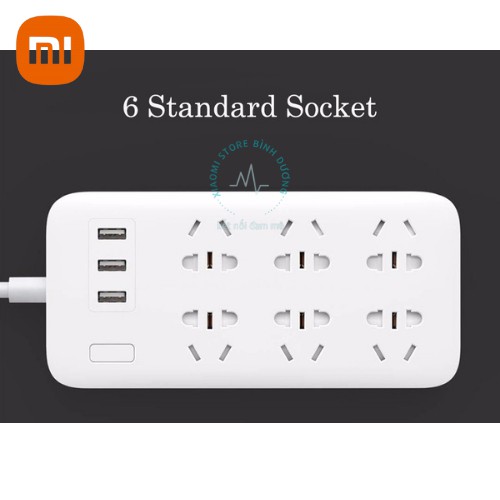 [CHÍNH HÃNG] Xiaomi Mijia Power Strip 6 Socket 3USB Ports 15W 5V 2.1AỔ cắm điện Xiaomi Mi Power Strip