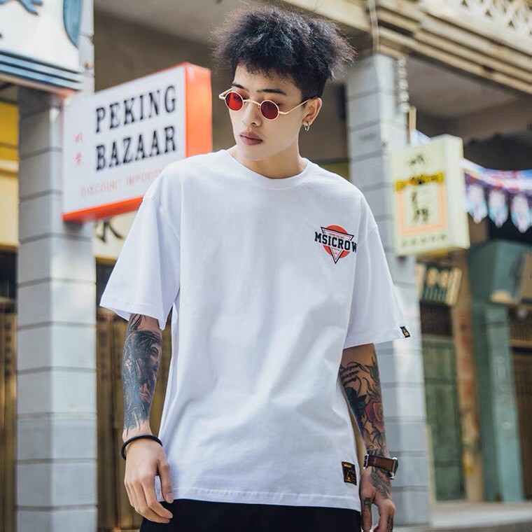 Áo thun tay lỡ.Hình bàn tay MSICROW. CoolZ phông Unisex nam nữ Cotton oversize form rộng  CZ061