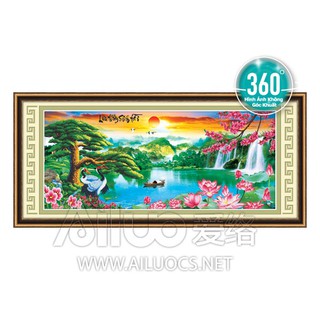 (TRANH CHƯA ĐÍNH ĐÁ)Tranh đính đá Lưu thủy sinh tài 77287