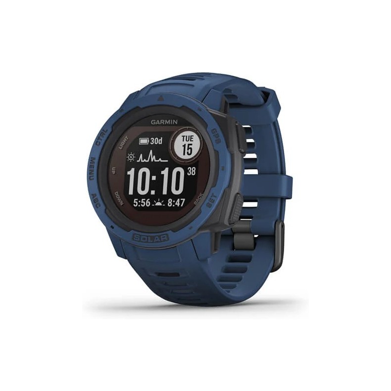 Vòng đeo tay theo dõi sức khỏe Garmin Instinct Solar, GPS Watch, Tidal Blue, SEA_010-02293-3 - Hàng Chính Hãng