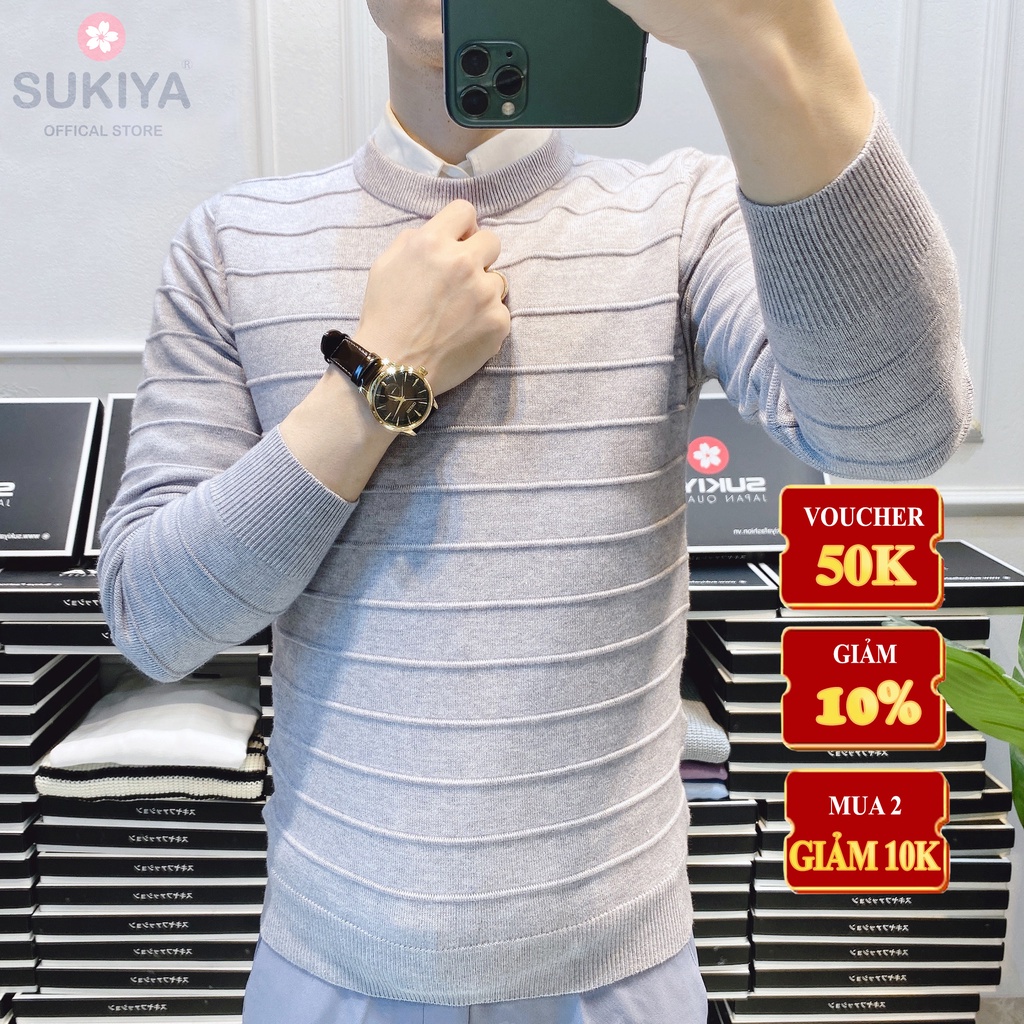 Áo Len Nam cổ Tròn SUKIYA chất lông cừu mới nhất 2021 AL03 - Hàng mới về