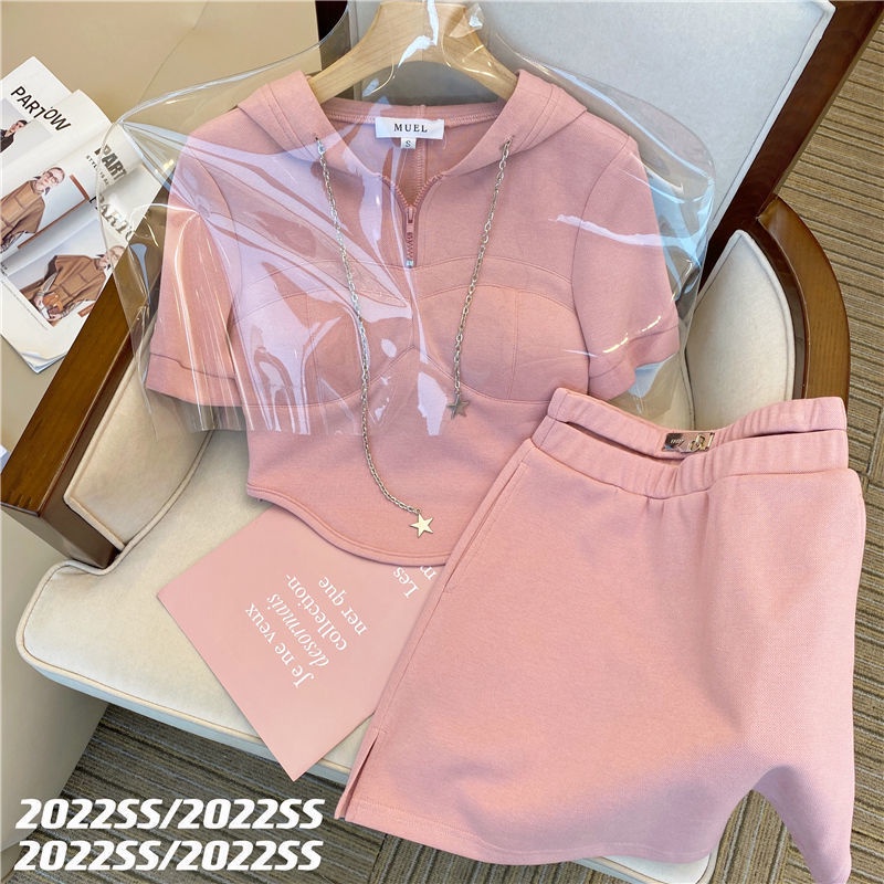 Set Áo Thun Ngắn Tay + Chân Váy Chữ A Thời Trang Mùa Hè Phong Cách Mới