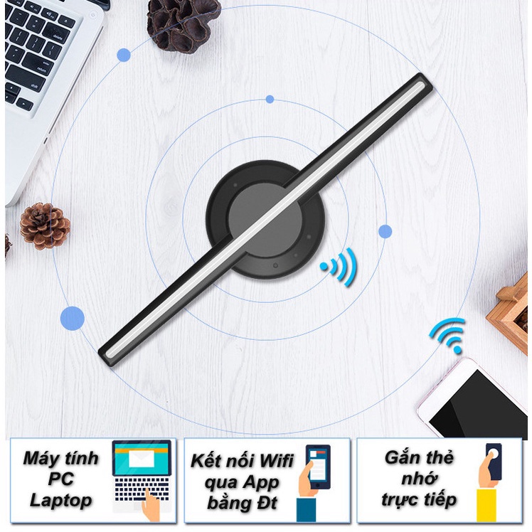 💯 Quạt  LED Quảng Cáo 3D Hologram WIFI Thu Hút Khách đẹp mắt  Eurro Outlet