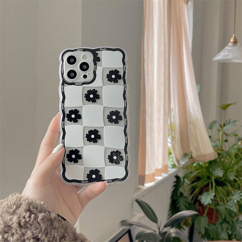 Ốp lưng iphone trong lượn sóng hoa caro 6/6plus/7/7plus/8/8plus/xs/11/12/13/pro/max/plus/promax-Sale Hot G1-3