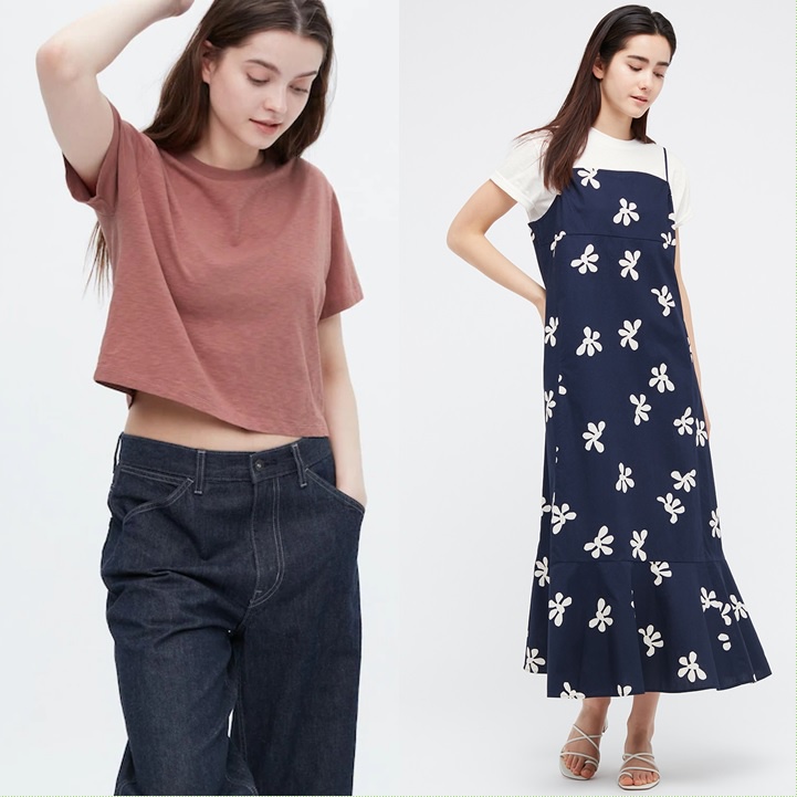 UNIQLO👐JAPAN_Áo phông   Crop.Top - WOMEN Cropped T-Shirt 😍