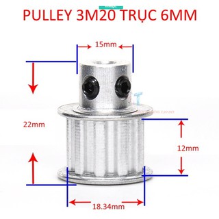 Puly 3M 20 răng bản rộng