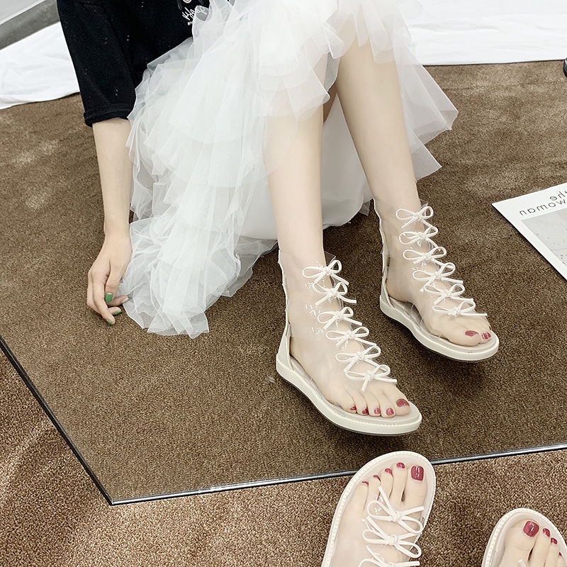 Xăng đan Roman Đế Bằng Đính Nơ Thời Trang Mùa Hè Phong Cách Hàn Quốc Dành Cho Nữ 2022