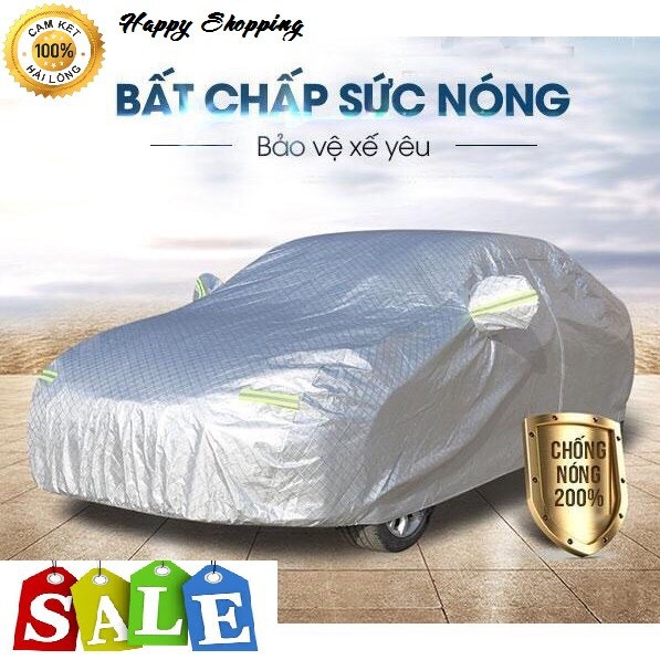 Bạt phủ ô tô cao cấp tráng nhôm 3 lớp (tặng kèm lọ chống xước xe)