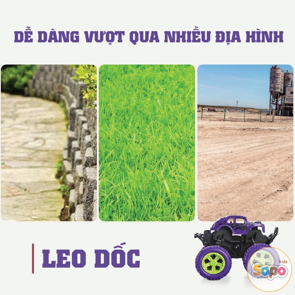 Ô tô đồ chơi địa hình,xe ô tô chạy đà quán tính nhiều màu sắc SAPOKIDS