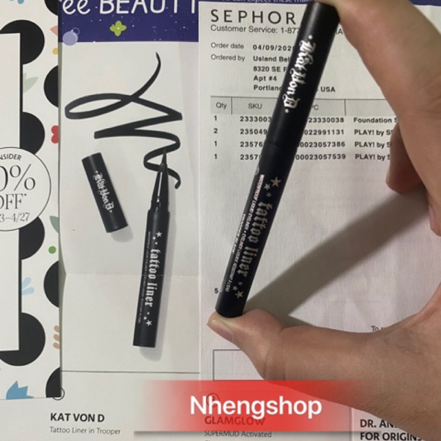 [Minisize][Đủ bill] Kẻ mắt Kat Von D Tattoo Liner in Trooper