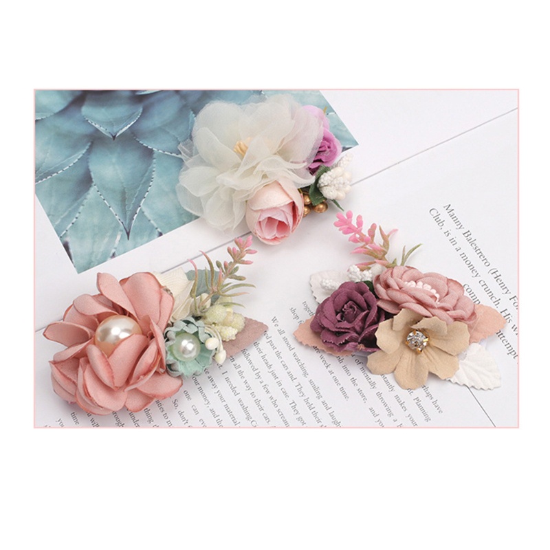 Kẹp Tóc Mỏ Vịt Đính Hoa Ngọc Trai Nhân Tạo Ngọt Ngào Cho Nữ