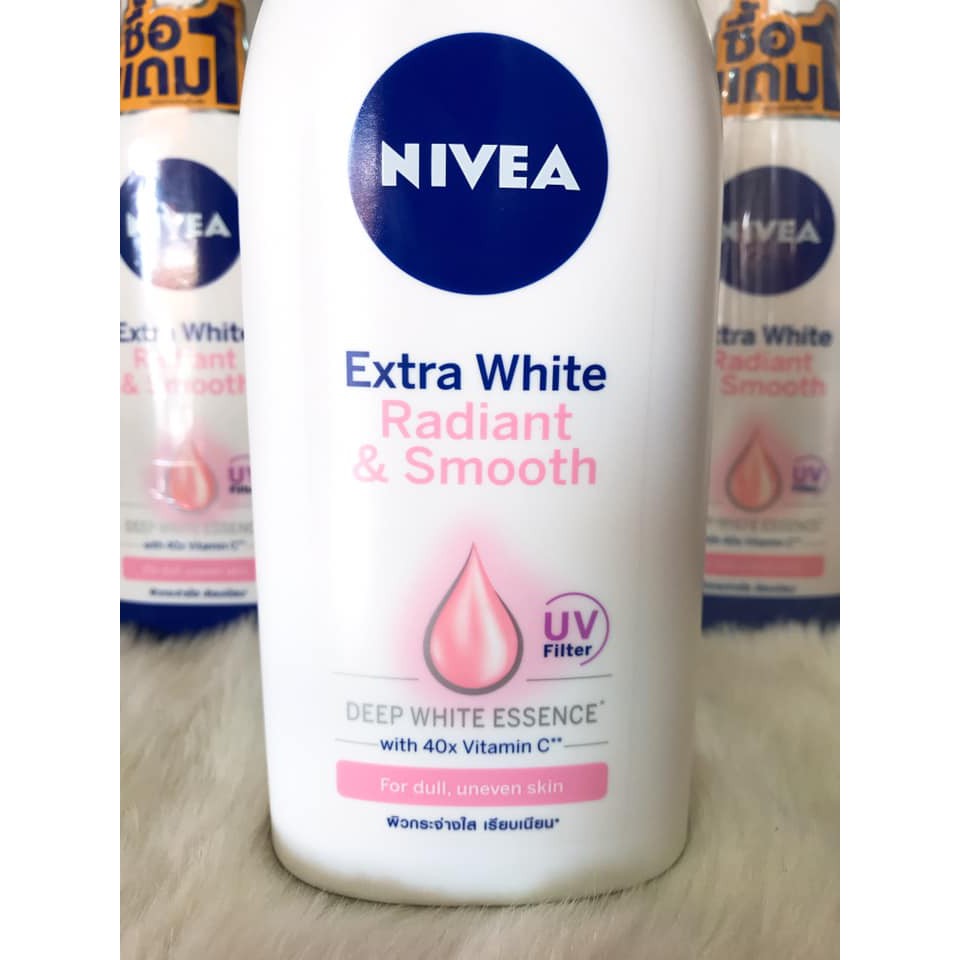 (600ml) DƯỠNG THỂ BODY NIVEA EXTRA WHITE RADIANT & SMOOTH SẢN XUẤT THÁI LAN