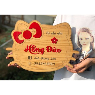 [Siêu Rẻ]_Bảng hiệu gỗ chữ nổi_Bảng Hiệu Hình Mèo