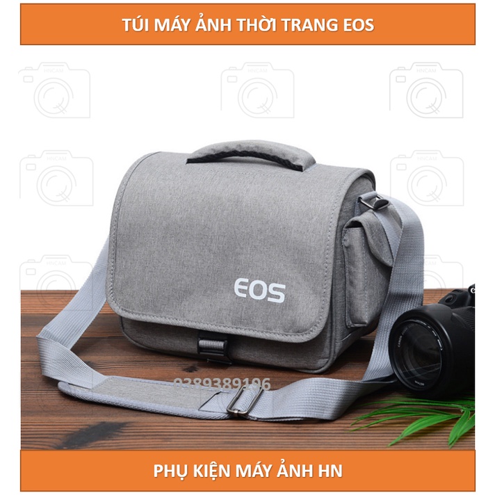 Túi máy ảnh thời trang EOS chống nước nhẹ, tặng kèm bọc chống mưa