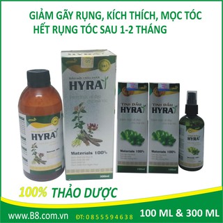 Liệu trình 02 tinh dầu hyra + 01 dầu gội hyra - tinh dầu bưởi và hương nhu, dầu dừa- kích thích mọc tóc