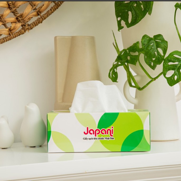 Combo 5-10 hộp khăn giấy rút để bàn 180 tờ JAPANI SILK - 100% Bột giấy nguyên sinh | JPS180