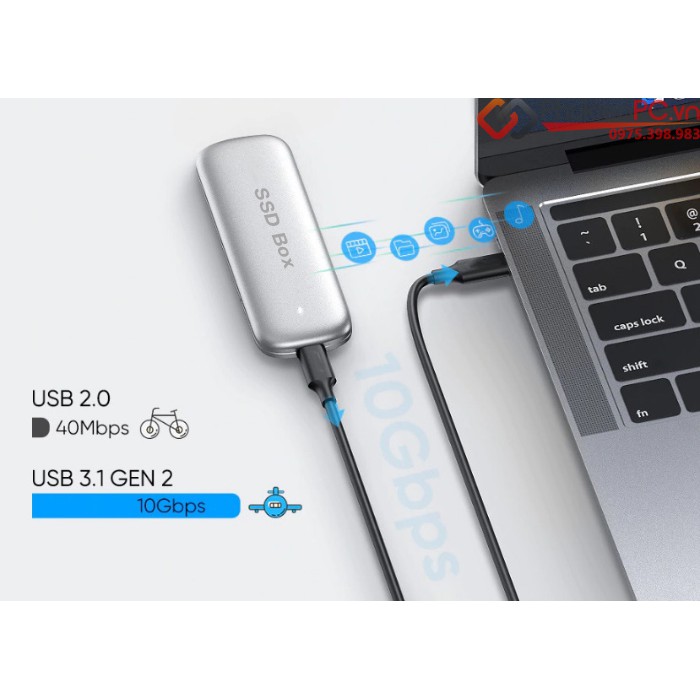 Cáp Type-C to Type-C 10GB dài 1M