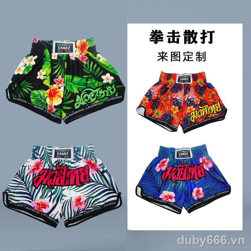 Quần Tập Muay Thái Lưng Cao Chuyên Dụng ☑◈❐ Quần Short Tập boxing / Chạy Bộ Ba Phần Tư