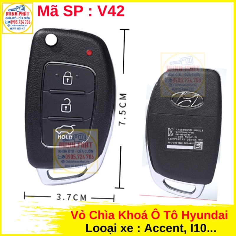 Vỏ chìa khoá xe Hyundai Accent, I10