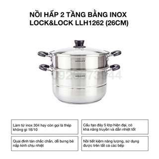 Nồi hấp 2 tầng bằng inox lock&lock llh1262