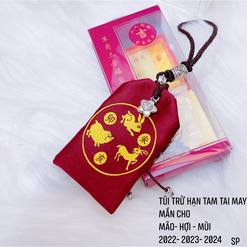 Túi giải hạn tam tai 12 con giáp may mắn bình an