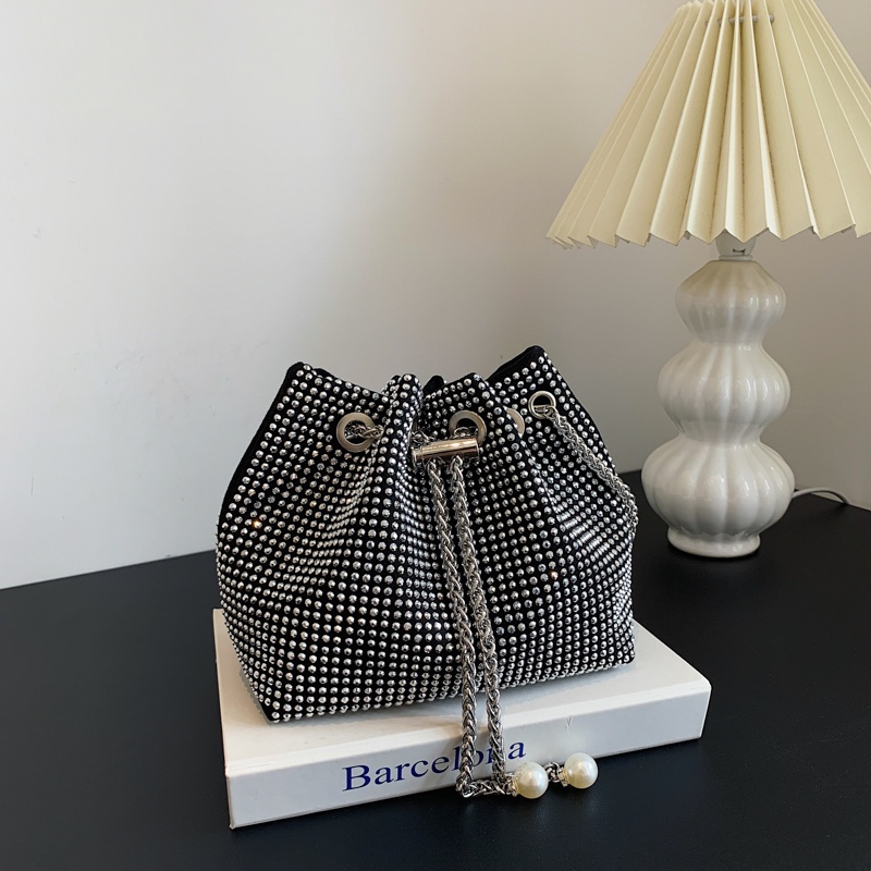 Túi Đeo Chéo Xếp Ly Đính Đá Lấp Lánh Thời Trang Cho Nữ