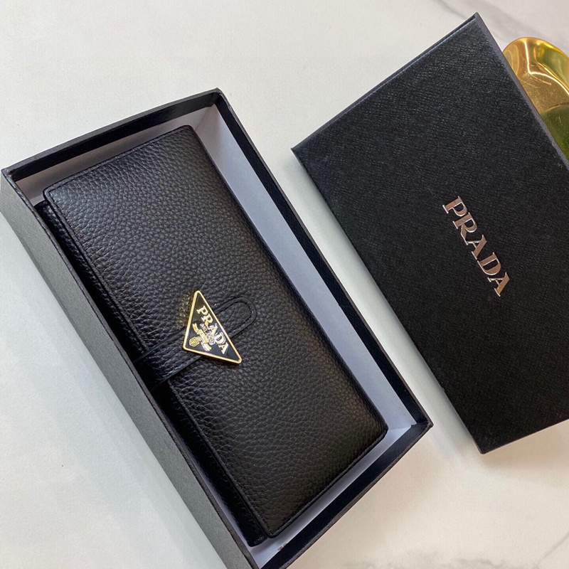 Ví Da Bò Prada Cỡ Nhỏ Gấp Ba Thời Trang Cao Cấp Dành Cho Nữ