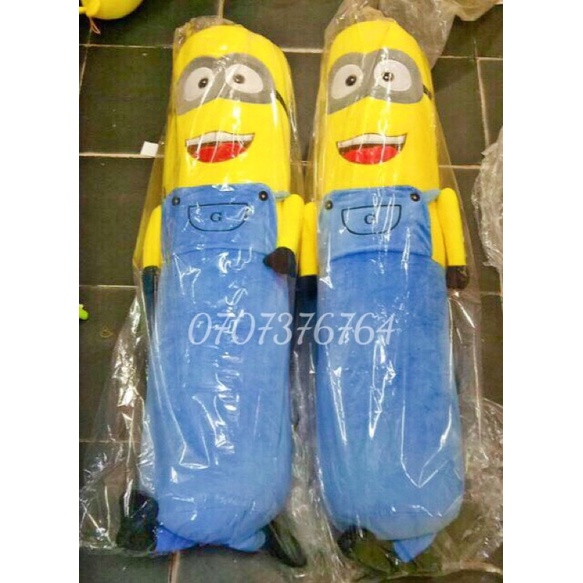 (Kèm Quà) 1Mét1 Thú Bông GỐI ÔM MINION Dài Cao Cấp-Lông Nhung Mềm Mịn Cho Bé Yêu