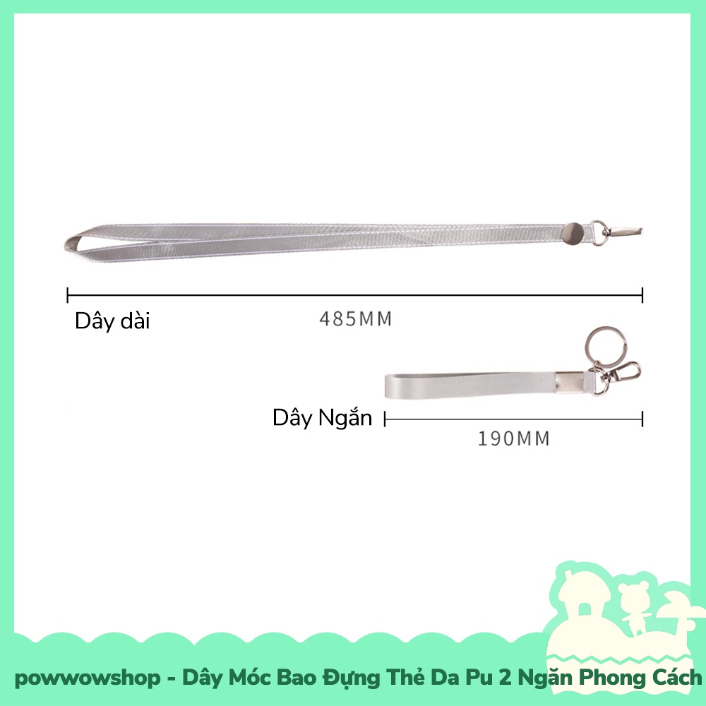 [Sẵn VN - Hỏa Tốc] Dây Móc Dài / Ngắn Kèm Bao Đựng Thẻ Nhân Viên Da Pu 2 Ngăn Phong Cách Simple Color Đơn Giản