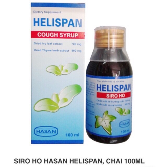 Siro ho cảm thảo dược Helispan (cao lá thường xuân,cỏ xạ hương: ho cảm,cảm lạnh,ho có đờm,sổ mũi,ho khan,ho do thời tiết