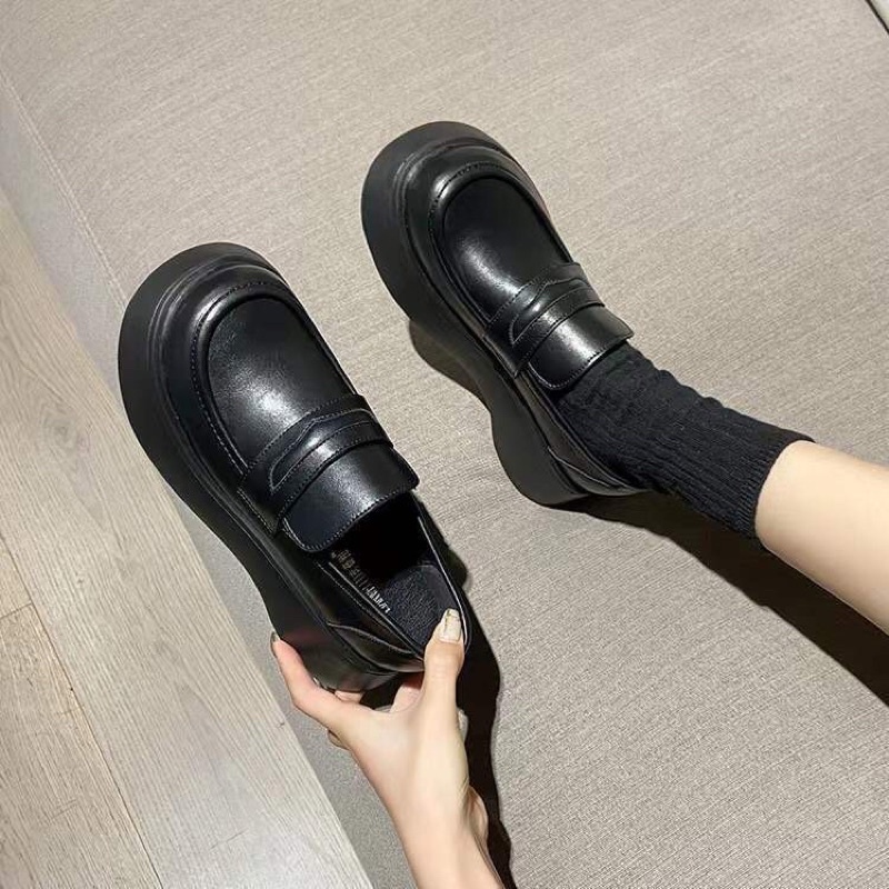 Giày oxford mũi tròn đế cao Mary Jane phong cách Nhật Bản