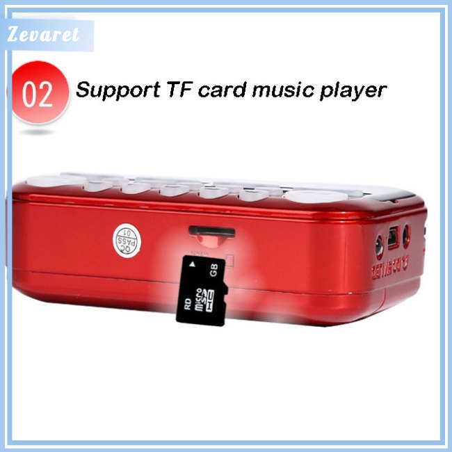 Loa Zevaret Mini Cầm Tay Màn Hình Kỹ Thuật Số Tích Hợp Đài FM USB TF MP3