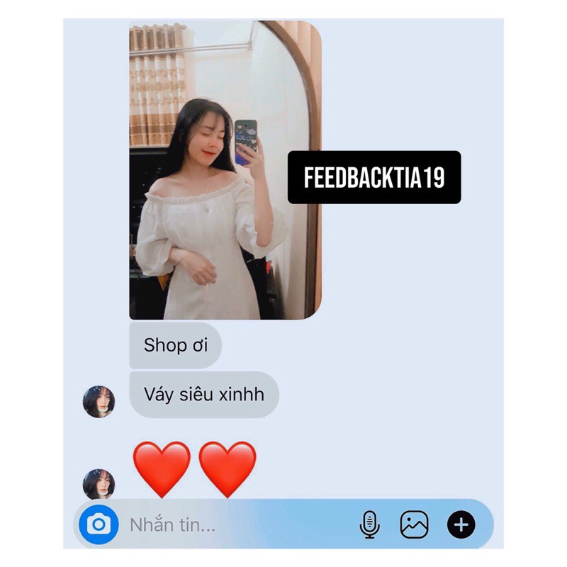 Váy cúc bọc trễ vai Tia19. Đầm tiểu thư trắng bẹt vai dáng xoè ( ẢNH THẬT ) | BigBuy360 - bigbuy360.vn