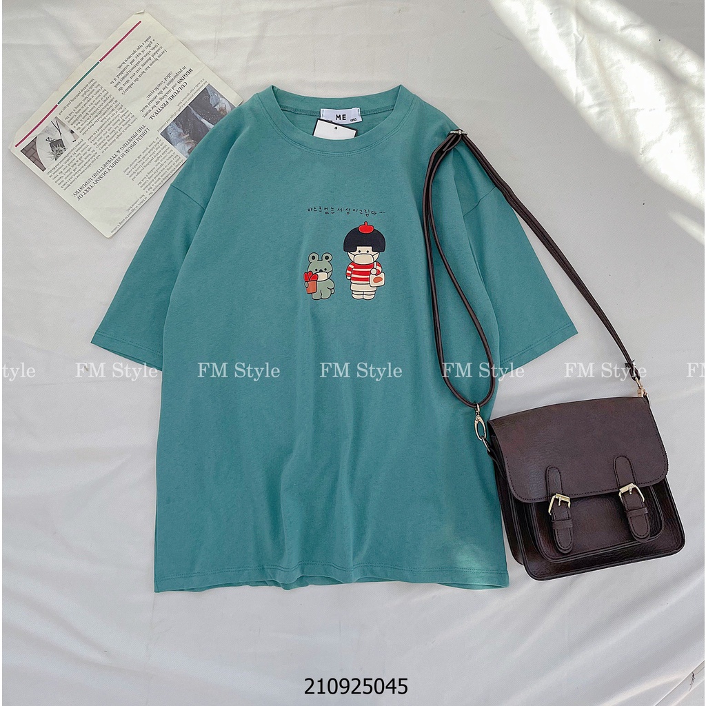 Áo thun tay lỡ FM Style form rộng oversize nam nữ unisex chất cotton xuất xịn in hình chipi dễ thương