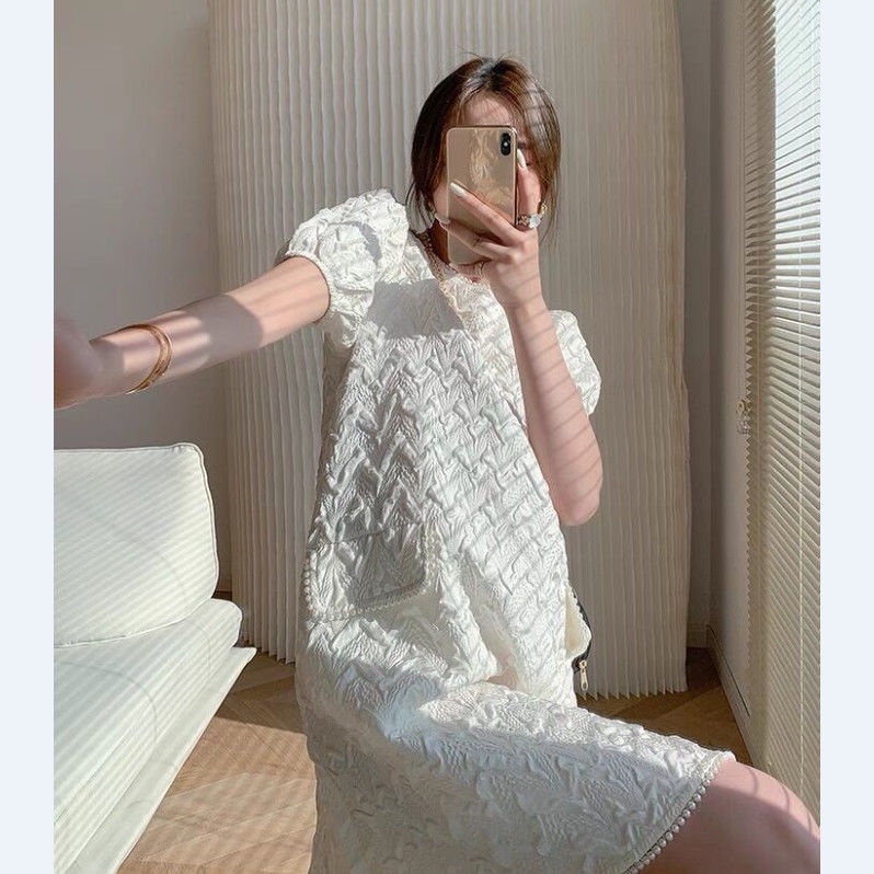 [Spot] Đầm Rộng Cỡ Lớn Khí Chất Cao Cấp Thời Trang Mùa Hè Phong Cách Hàn Quốc