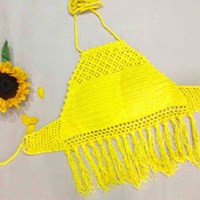 Bikini Len Móc Vàng Tua Rua Đẹp Sexy Nhất | BigBuy360 - bigbuy360.vn