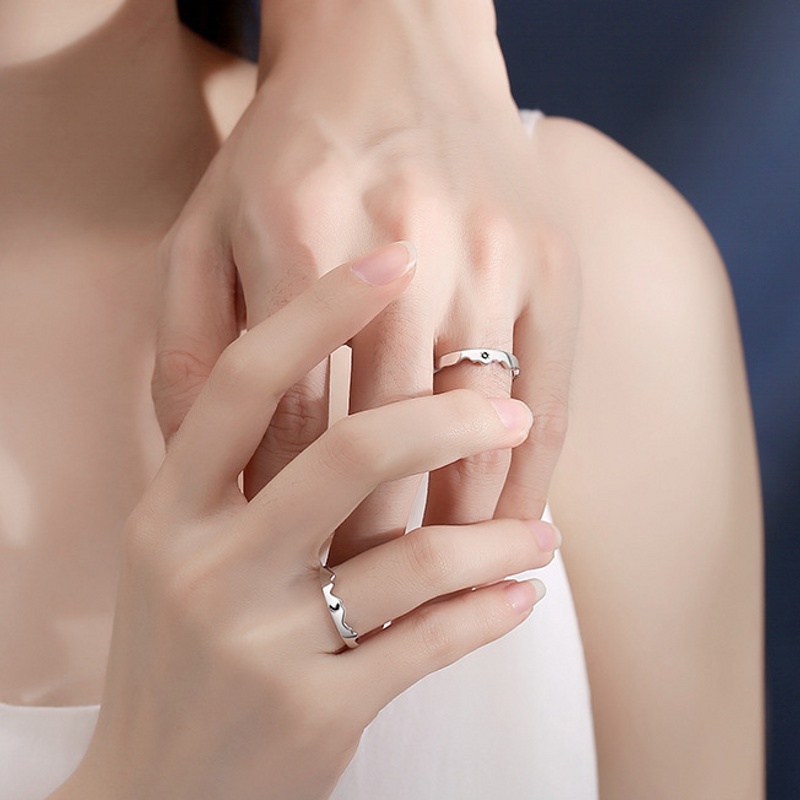 Nhẫn Cặp Thời Trang Mặt Trời/Mặt Trăng/Mặt Trăng Dạng Mỏng Mịn Thanh Lịch Đáng Yêu Cho Cặp Đôi